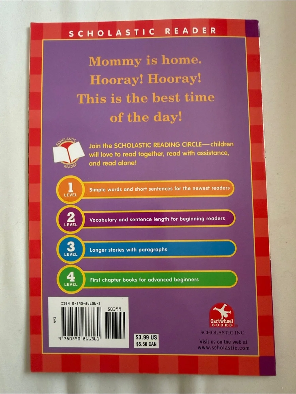 Level 2 scholastic reader ‘Hanging out with mom.’